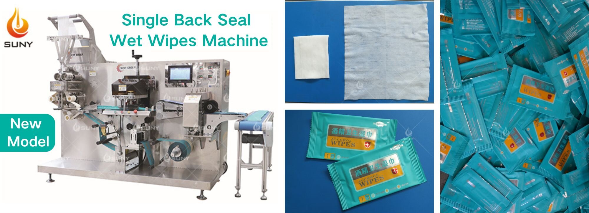 SY250 Fully Automatic Single Back Seal Wet Wipes Machine