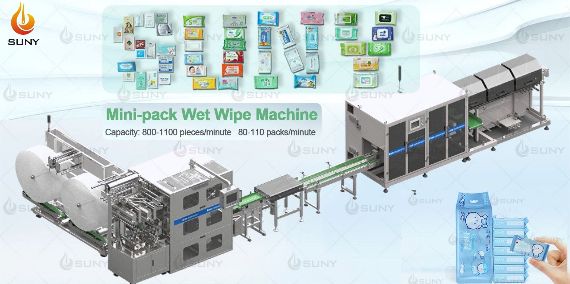 High Speed Mini Pocket Wet Wipes Machine 