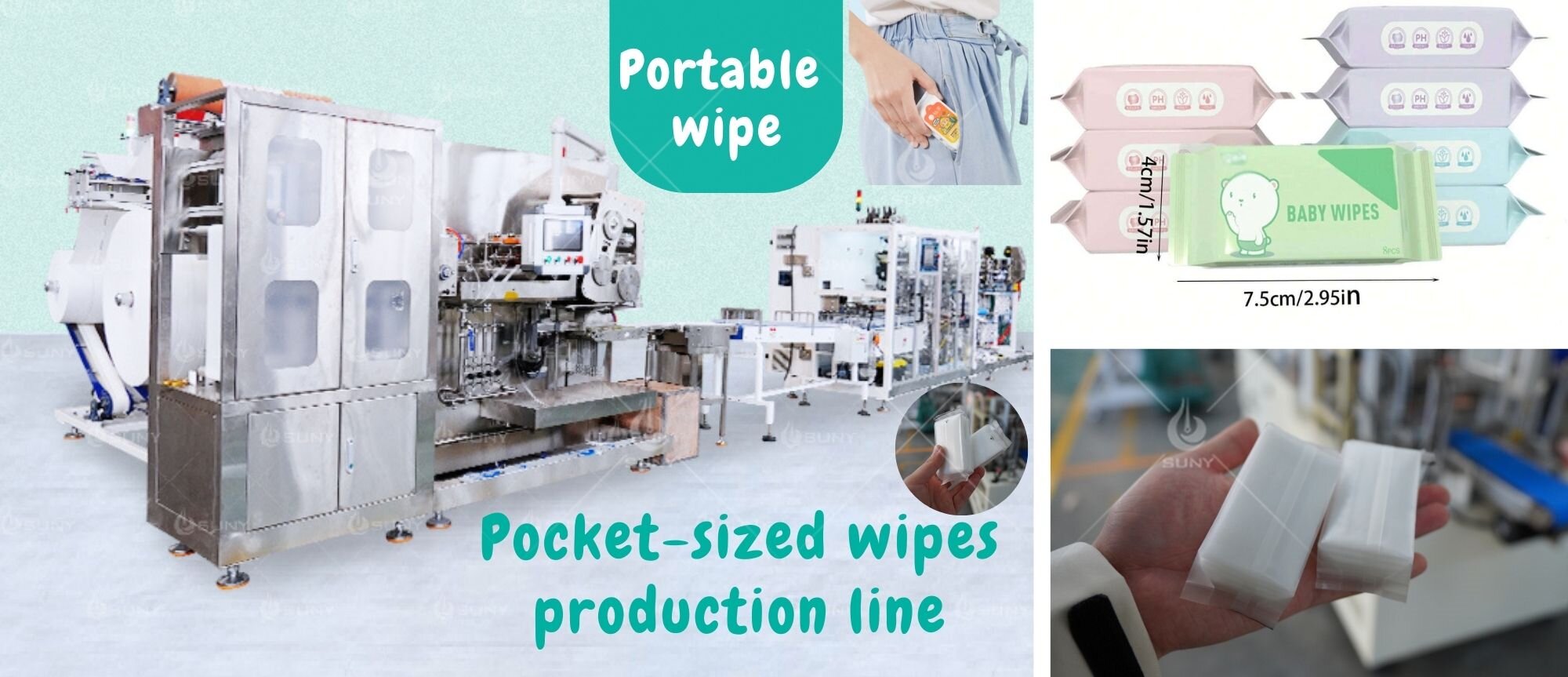 Pocket-sized pack wet wipes production line